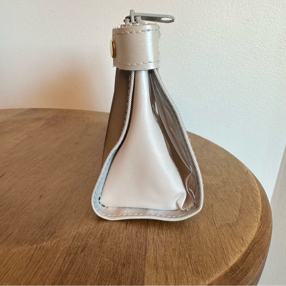 Vintage Christian Dior Parfume Bag Makeup Case Toiletry Kit Clutch Light  Grey - Picture 7 of 15